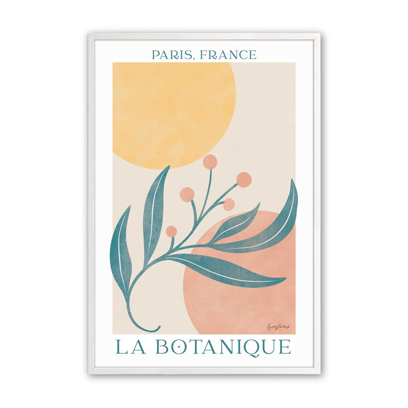 «Parisian Garden II», Cadre opaque blanc, H 15 po x l 12 po