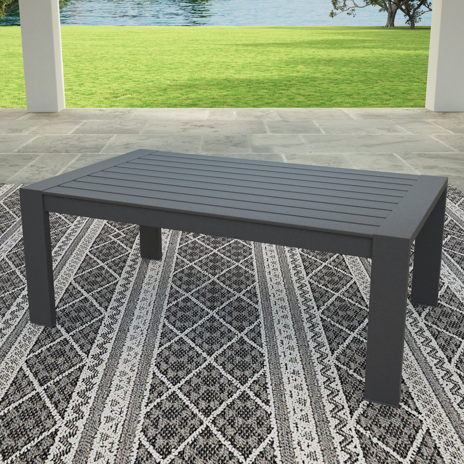 Dulcie Powder Coated Aluminum Coffee Table