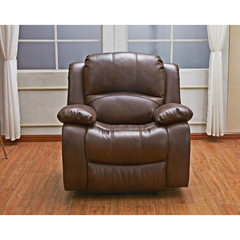 Gira Faux Leather Recliner, Brown Faux Leather