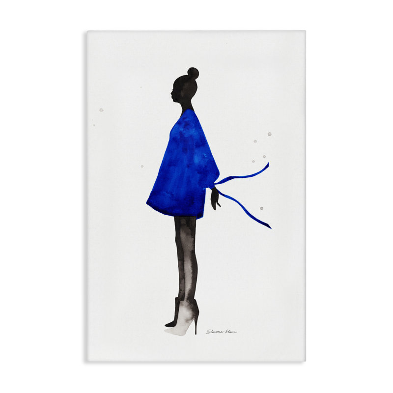 «Girl In Blue Dress Silhouette», conception par Simone Elum, H 24 po x l 16 po