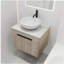 Ensemble de coiffeuse flottante 24 po avec vasque en céramique, coiffeuse murale en chêne blanc avec porte-120406486