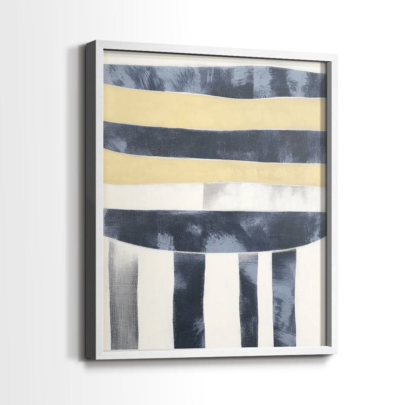 Série ABSTRACT DCCDXCIV - reproduction encadrée de qualité supérieure - prête à être accrochée - aucun clou requis, Blanc