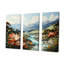 «Beautiful River and Mountain Landscape - Flowers», ensemble d'art mural-107737371-107737372