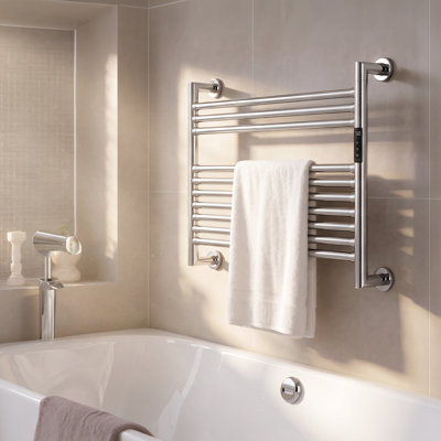 Wall Mount Towel Warmer 10-Bar Electric Heated Towel Rack ES18 PVD Chrome