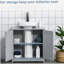 Armoire de rangement pour lavabo de base, armoire de salle de bain avec lavabo encastré en U et tablette réglable