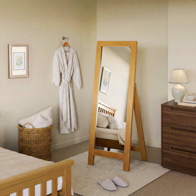 Chunky Wood Floor Mirror