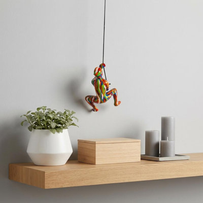 6" X 3" Rainbow Resin Climbing Man Hanging Dimensional Sculpture With Hooks