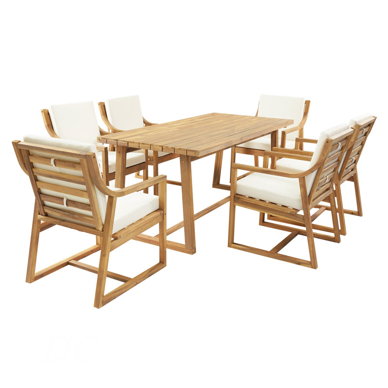 Outdoor Dining Set 7-Piece Outdoor Dining Set Patio Table And Chairs Set Modern Outdoor Furniture Set For Patio, Backyard, Garden