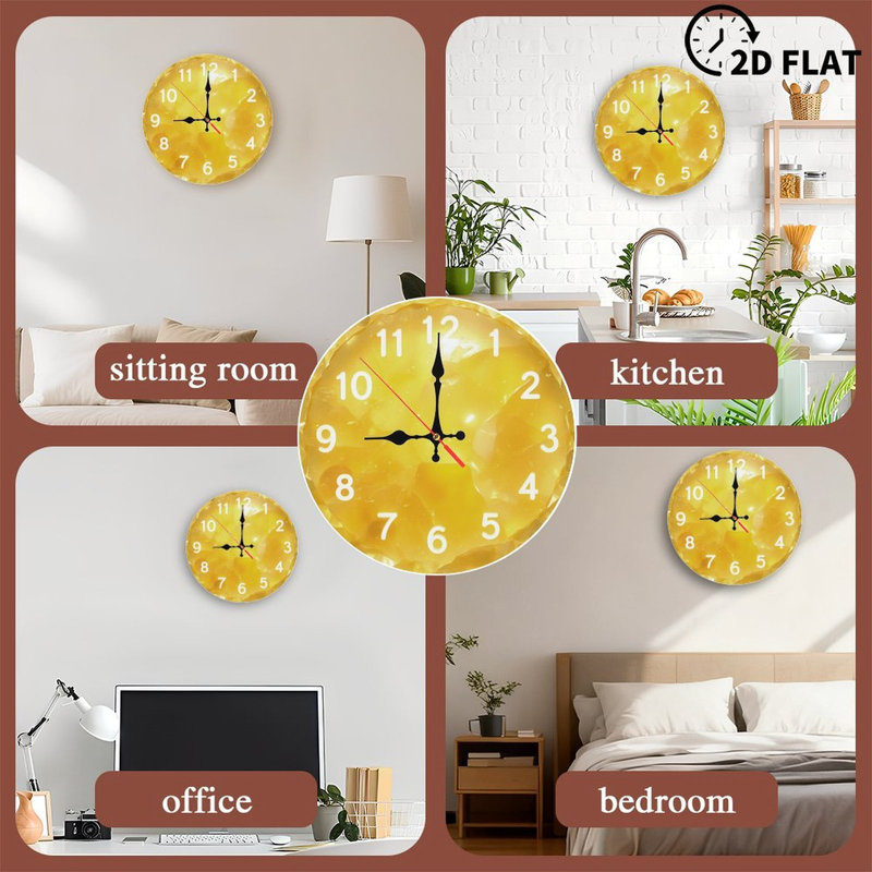 Horloge chiffres en gelée jaune