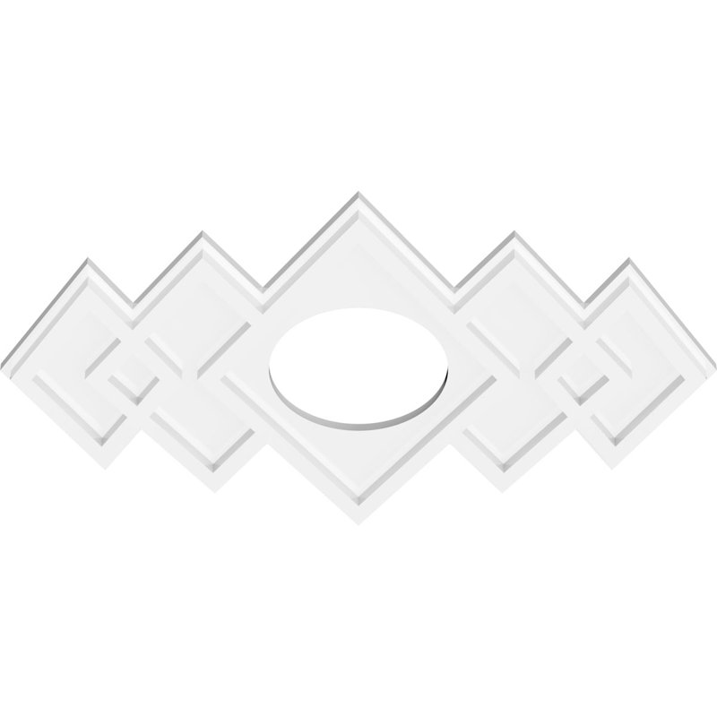 Médaillon de plafond contemporain en PVC de qualité architecturale Zoe, H 18,625 po x l 28 po x P 1 po