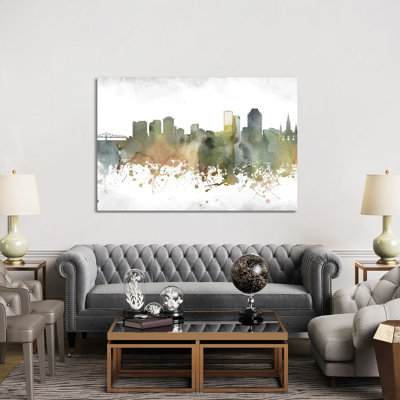 New Orleans Skyline 1 Piece Wrapped Canvas Wall Art