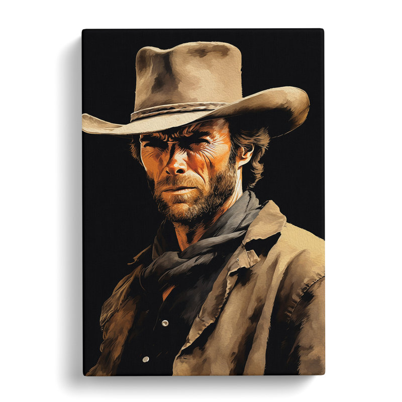 Clint Eastwood Gestural - Wrapped Canvas, 60cm H x 40cm W x 3cm D