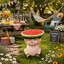 Table d'appoint cochon avec dessus melon d'eau, multifonctionnel pour la maison et le jardin, idéal pour la décoration et l'utilisation pratique