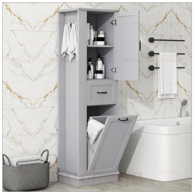 Grande armoire de rangement moderne avec compartiment inclinable, tablettes réglables, capacité de 80 lb, charnières à fermeture en douceur et poignées en alliage d'aluminium pour l'organisation à la maison