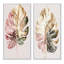 Feuille de philodendron doré et blanc - ensemble de 2 décorations murales - art floral imprimé pour la décoration intérieure-694566736-694566743