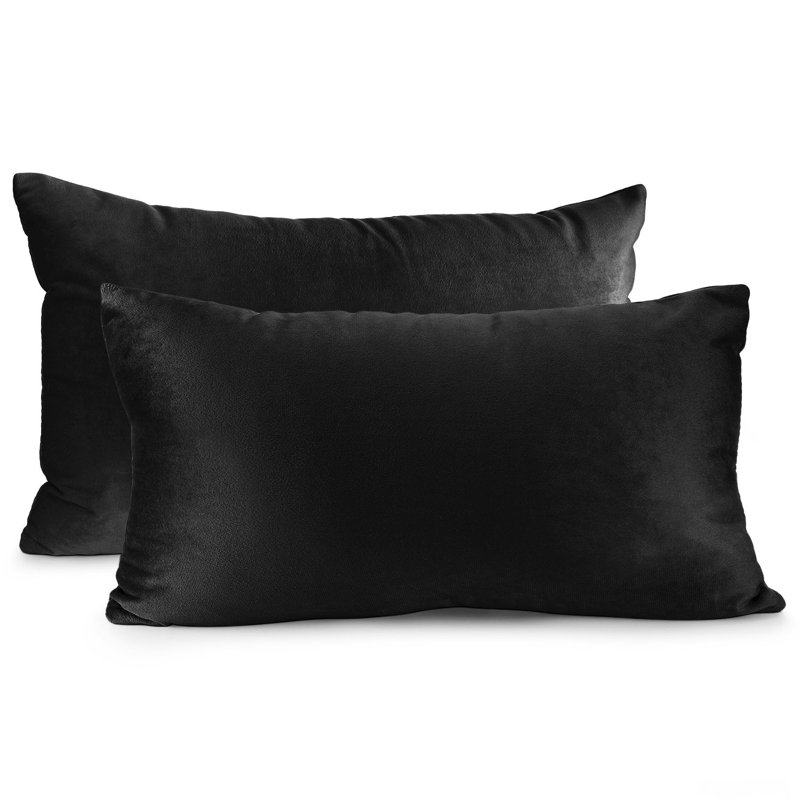 Velvet decorative Throw Pillow Cover, Black