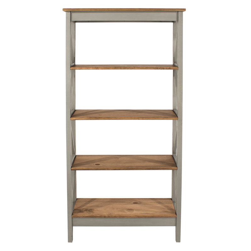 Louissaint 31.50'' W Solid Wood Shelving Unit, Gray