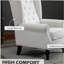 Fauteuil d'appoint capitonné à dossier haut Homcom Homcom, avec accoudoirs arrondis rembourrés et siège rembourré épais, blanc crème Homcom-509304600