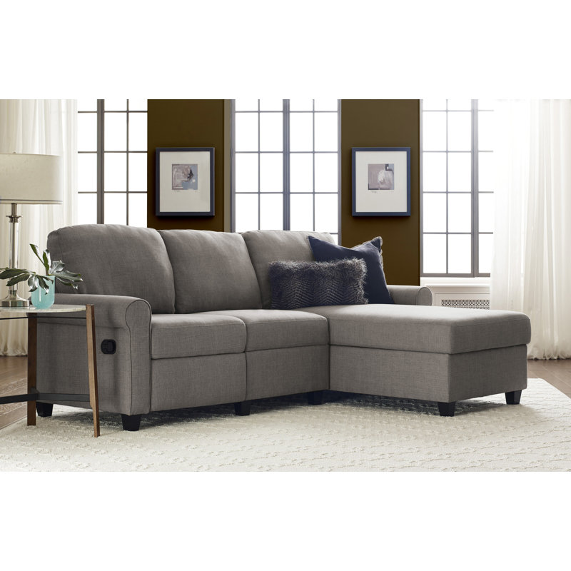 Serta Copenhagen Reclining Sectional Sofa with Storage Chaise, Gray, Right Hand Facing