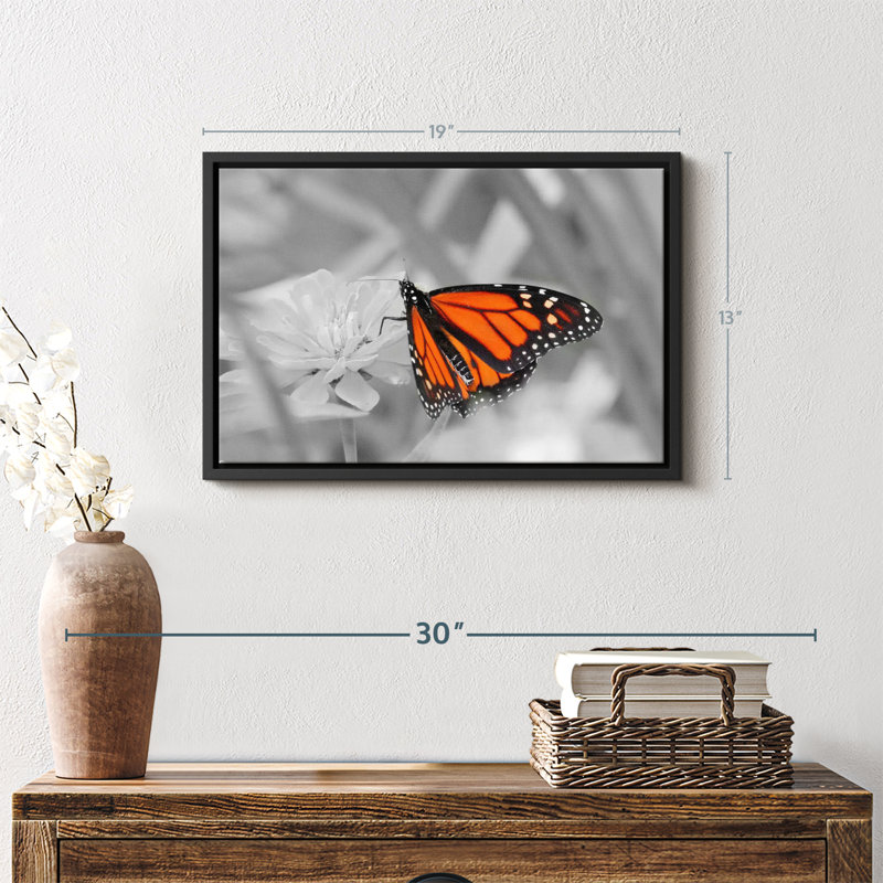 «Orange Butterfly Wonder Wall Art», H 13 po x l 19 po