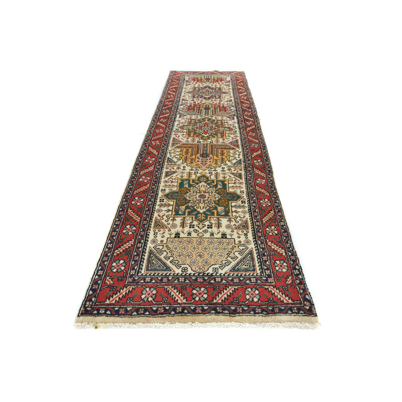 Tapis oriental crème unique 3X12 One-of-a-Kind