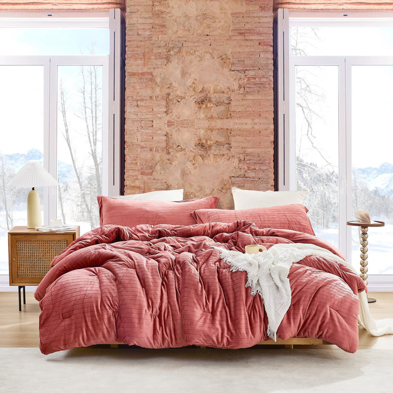 Ensemble d'édredon surdimensionné Coma, Rouge, Édredon pour très grand lit + 2 taies décorativ