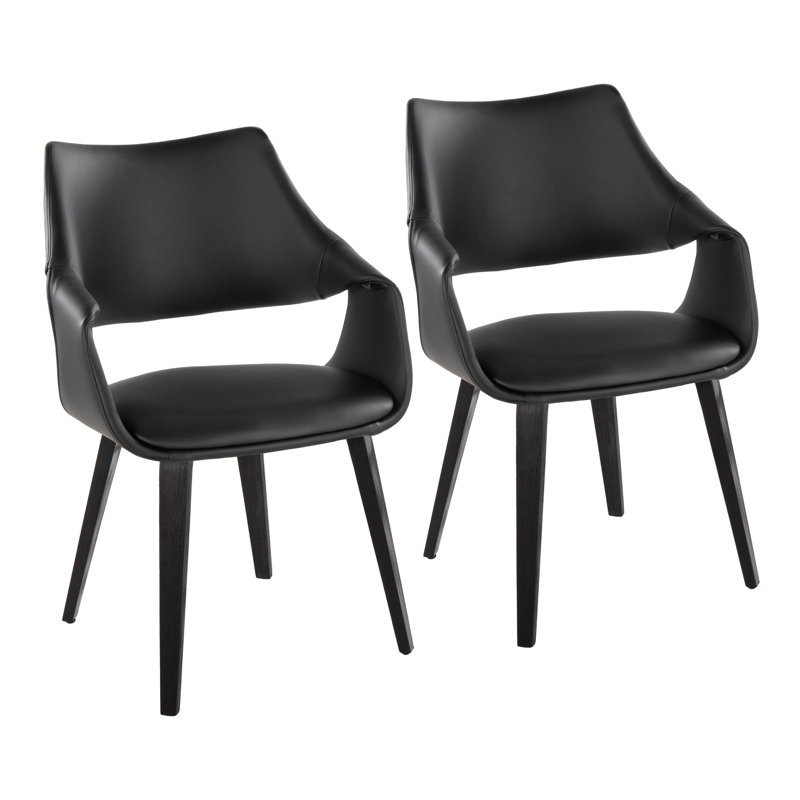Chaise rembourrée Arshad, Noir, noir, noir, noir, Naturel