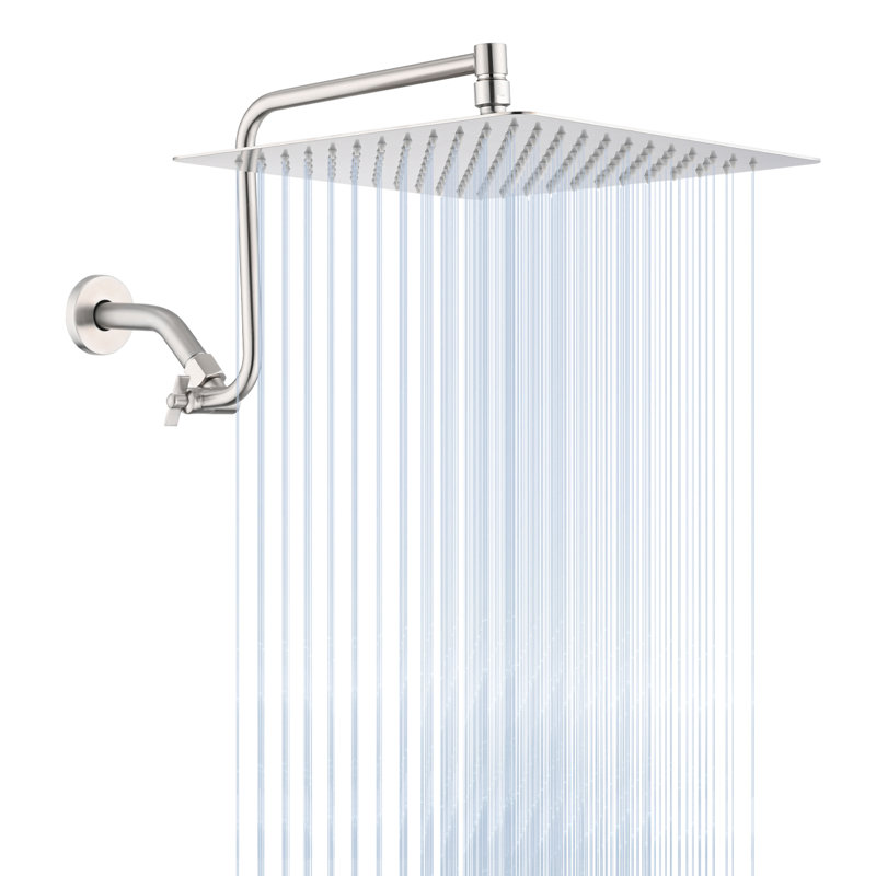 Une pomme de douche de 12 pouces, un bras réglable pour un confort en nickel brossé de 12 po ajoute de l'élégance à la salle de bain