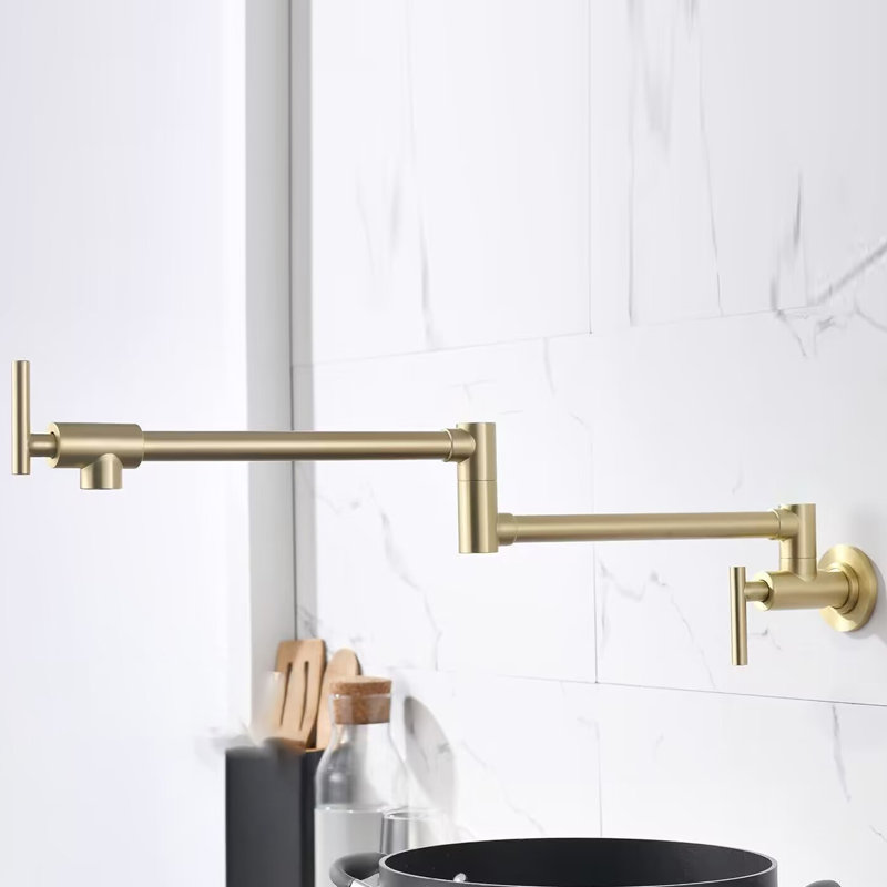 Wall Mounted Pot Filler, Brushed Gold