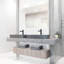 Lavabo de salle de bain vasque rectangulaire en béton avec robinet H 11 po L 23 po x l 14 po x H 4 po Basilica Gothic