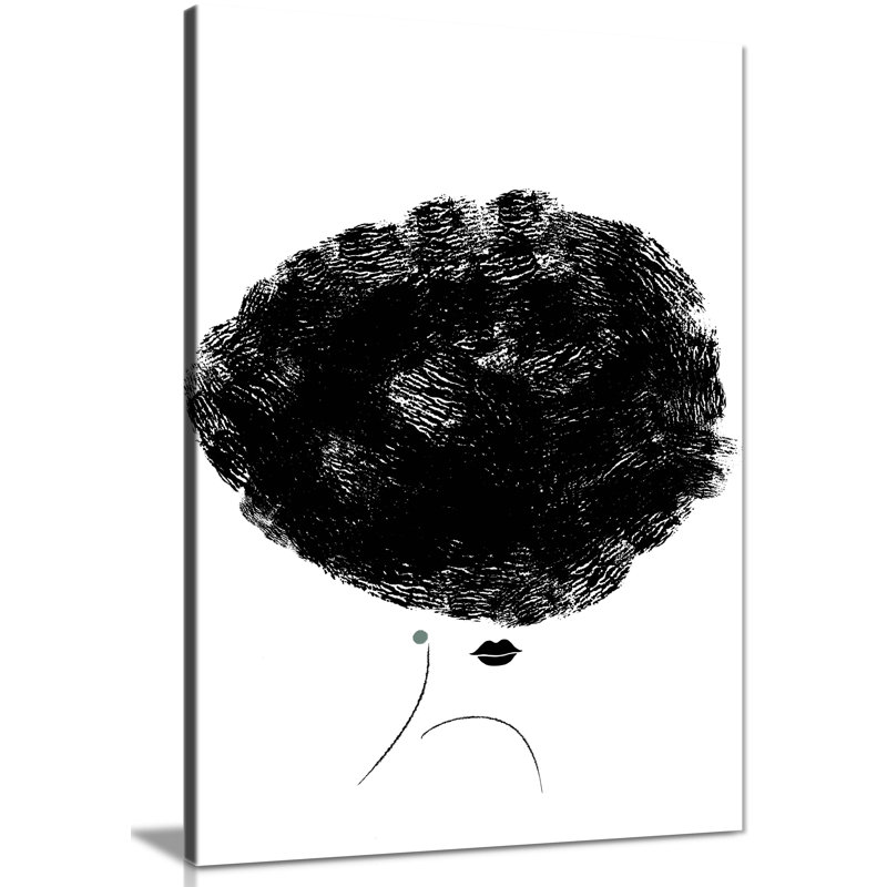 Panther Print Fine Art Prints Black & White Woman Hidden Face Illustration Artistic Framed Canvas Prints, Pictures For Home Walls, Bedroom, Living Room & Bathroom Decor - Wrapped Canvas Art Prints