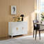 Buffet, armoire d'appoint blanche avec porte, armoire de hall d'entrée
