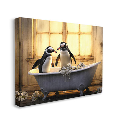 «Penguins in Sunlit Bath», art mural par Lazar Studio