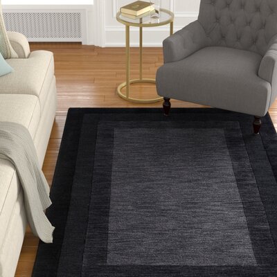 Keifer Geometric Handmade Tufted Black/Gray Area Rug -  Alcott HillÂ®, 6A796F7996134FE3B09D56F8F71A77CF