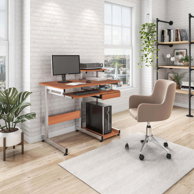 Bureau d'ordinateur complet, grain de bois