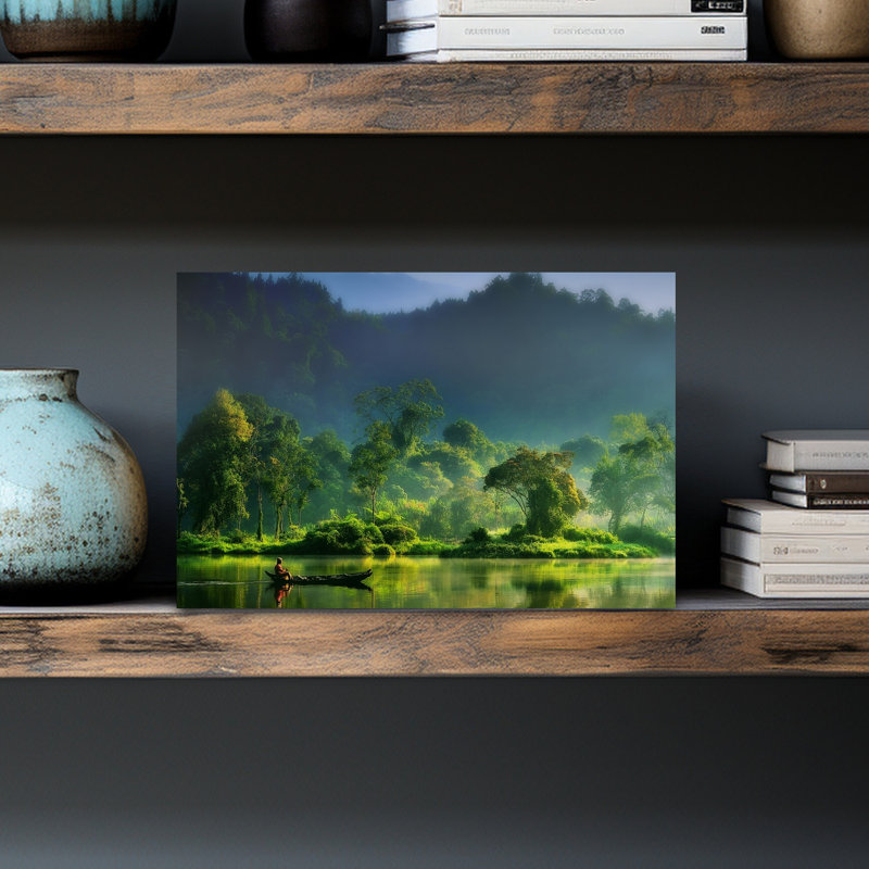 Painting of Nature Peaceful Serene Tranquil Forest Landscape Wall Art Print 1 Piece Wrapped Canvas Wall Art