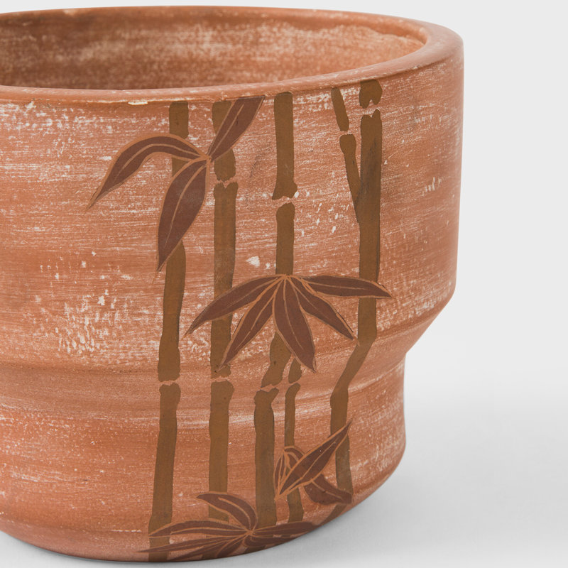 Pot Planter, 6" H x 7" W x 7" D, Brown