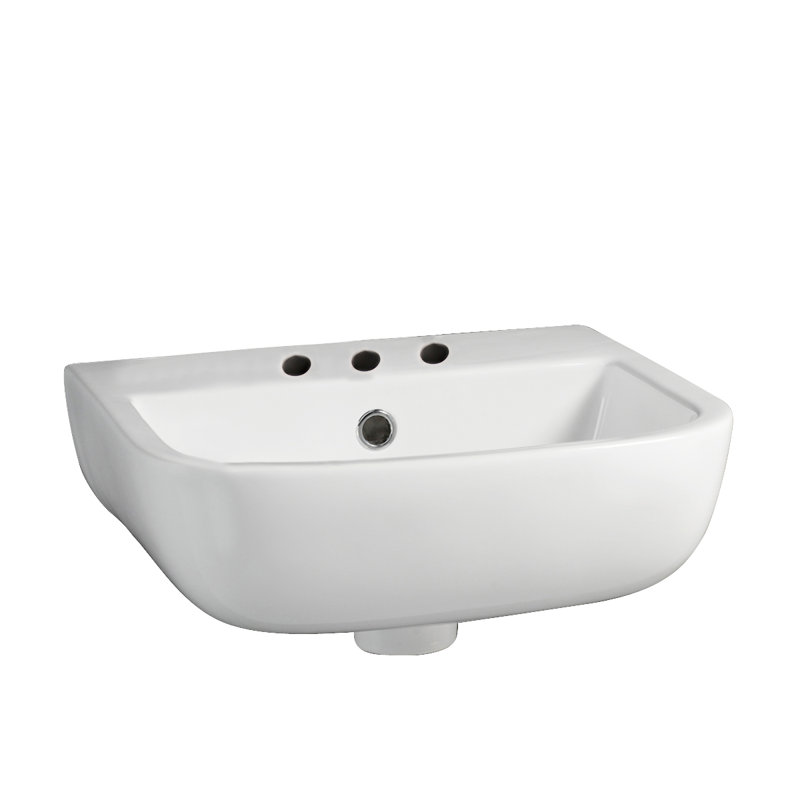 Lavabo de salle de bain mural en porcelaine vitreuse 21 "avec trop-plein Series 600, Centres de 8 po
