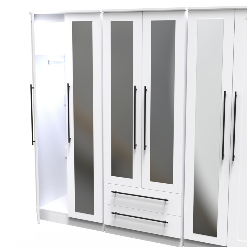 Fully Assembled 3 Door Wardrobe, White Ash