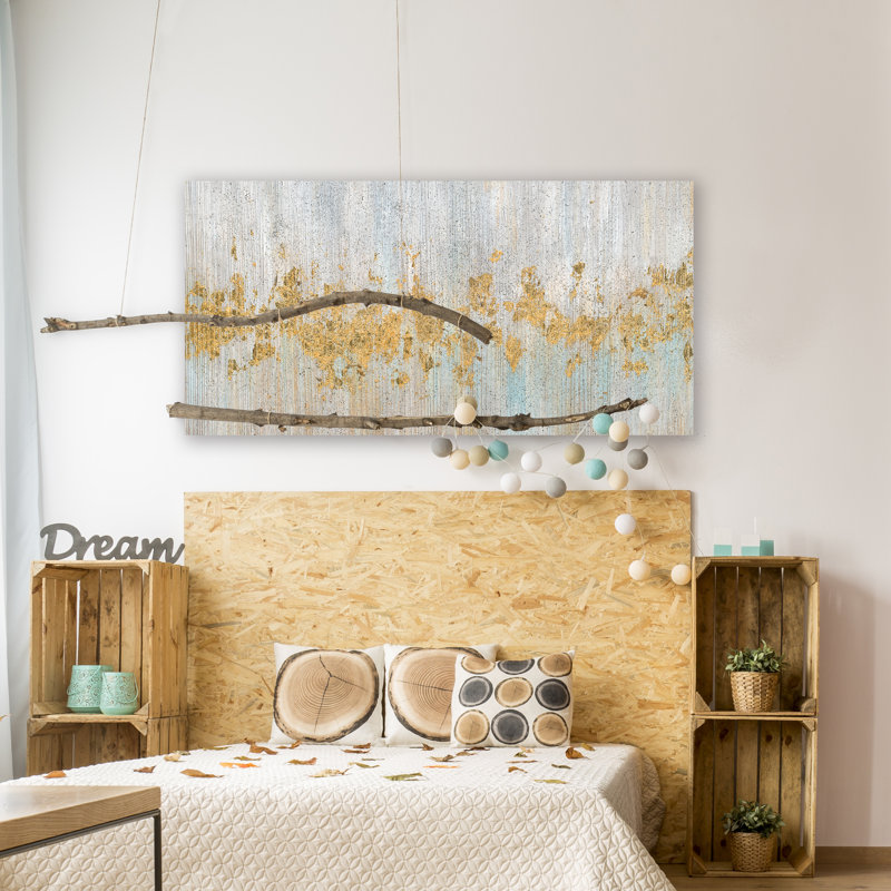 Peinture sur toile tendue, H 27,5 po x l 55 po x P 1,5 po