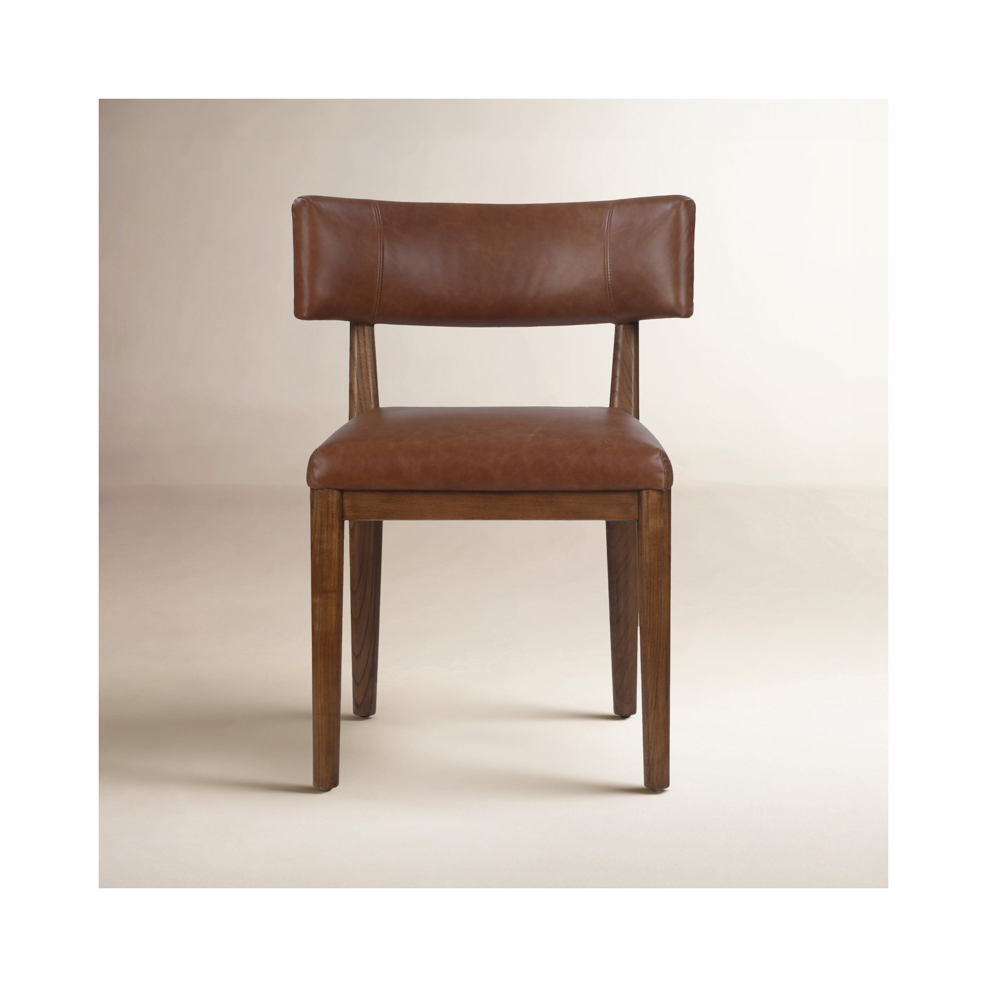 Amali Side Chair, Brown, Genuine Leather Brown