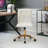 Uriel Minimalist Faux Leather Armless Swivel Rolling Task Chair-997790129