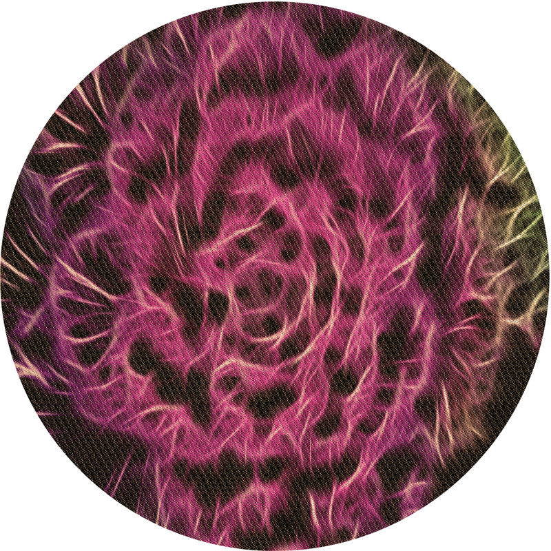 Wool Abstract Indoor Rug, Round 4'
