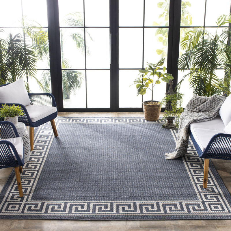 Brympton Performance Machine Washable Geometric Indoor/Outdoor Area Rug, Rectangle 6'7" x 9'2"