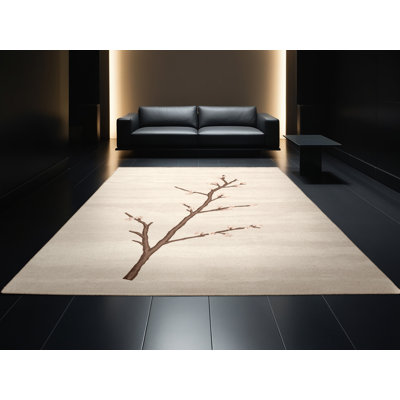 Tapis beige moderne et contemporain lavable à la machine Norridge