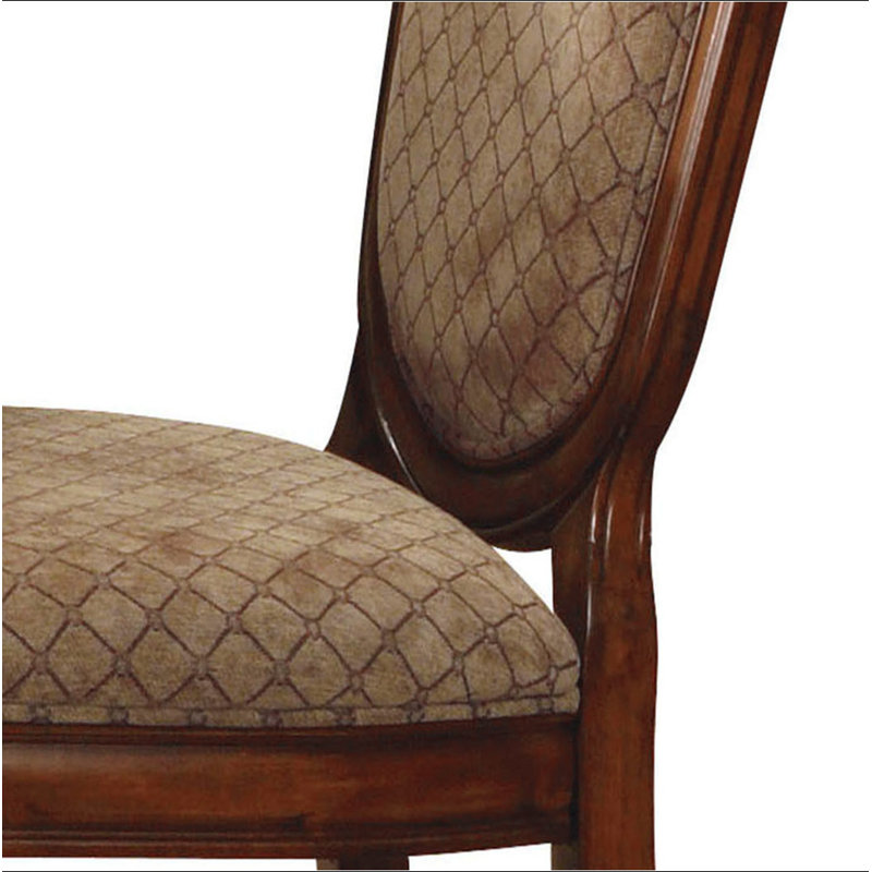 Beige and Cherry Solid Back Counter Height Stools (Set of 2)