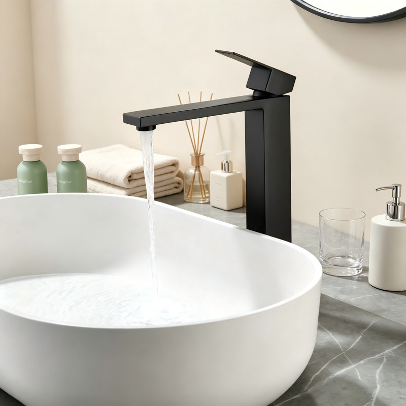 Robinet à un trou avec bonde escamotable, Matte Black