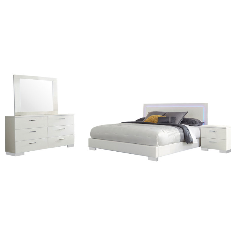 Ensemble de chambre double 4 pièces Dulcey, Très grand lit