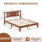 Mid Century Solid Wood Platform Bed with Headboard, Wood Slat Support, No Box Spring Needed-1580583115