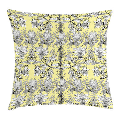 Ethnic Floral Swirl Square Pillow Cover